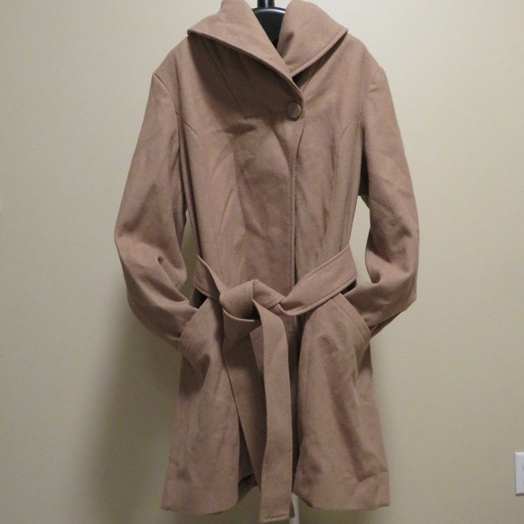 beige wool wrap coat